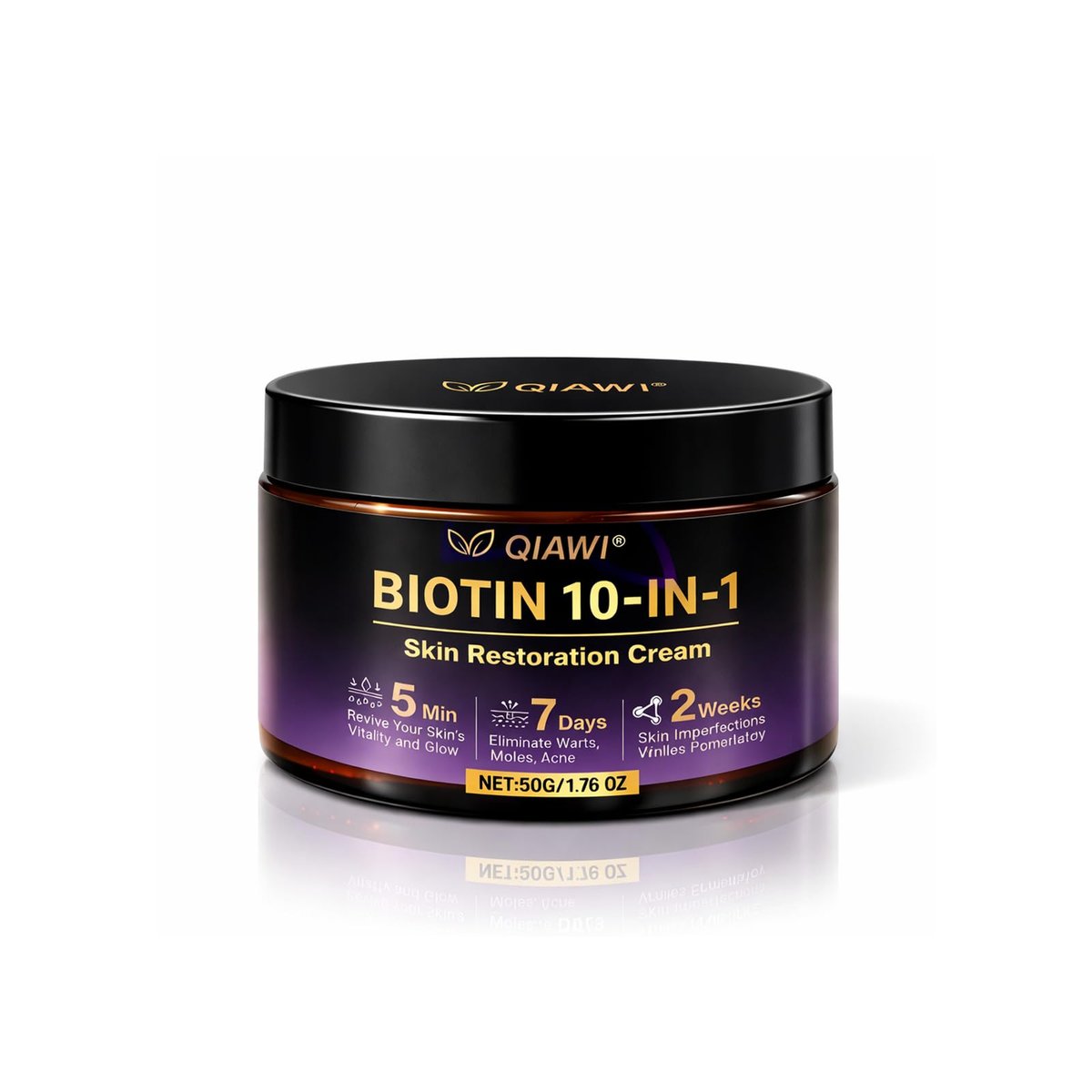 Kerarose QIAWI Biotin 10-in-1 Gesichts- und Halscreme, 50g – Feuchtigkeitspflege für strahlende Haut