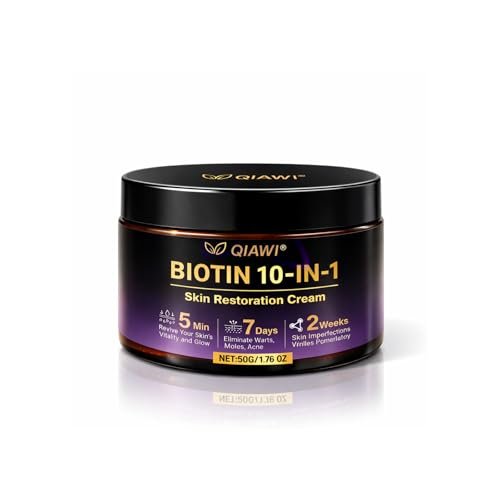Kerarose QIAWI Biotin 10-in-1 Gesichts- und Halscreme, 50g – Feuchtigkeitspflege für strahlende Haut