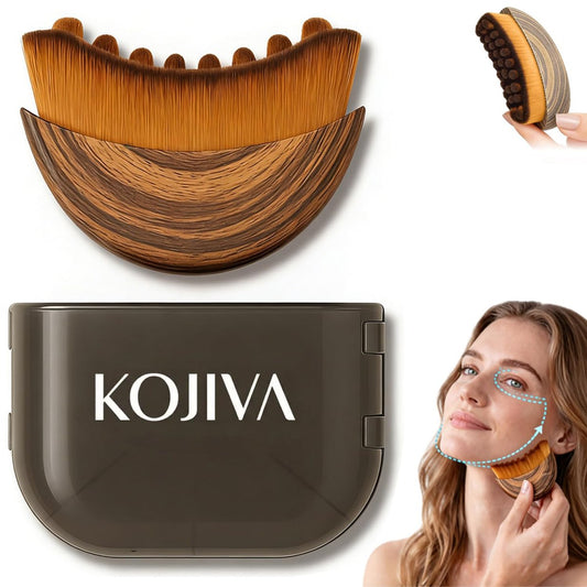 Kojiva Lymphatische Gesichtsbürste, Geschwungene Kontur-Gesichtsbürste für Lymphdrainage, Massagegerät zur Reduzierung von Schwellungen und Doppelkinn, Verbessert Hautglanz und Aufnahme