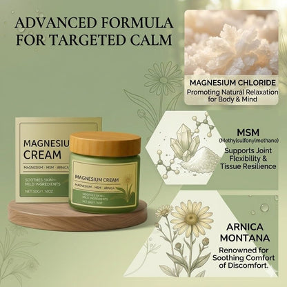 2er-Pack Total Relief Magnesium Creme mit MSM & Arnika – Sanfte Formel für tägliches Wohlbefinden, nicht fettend, für Beine, Schultern & Rücken, milde Inhaltsstoffe zur Beruhigung der Haut