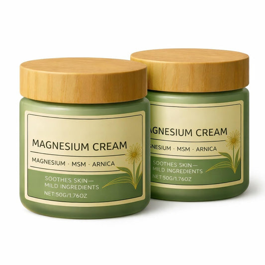 2er-Pack Total Relief Magnesium Creme mit MSM & Arnika – Sanfte Formel für tägliches Wohlbefinden, nicht fettend, für Beine, Schultern & Rücken, milde Inhaltsstoffe zur Beruhigung der Haut