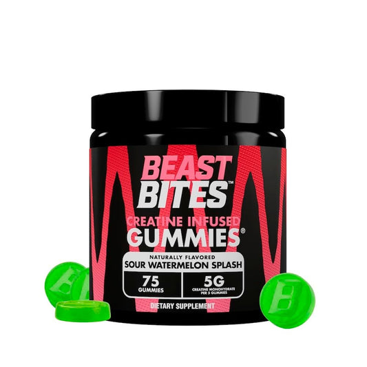 BEAST BITES Kreatin Gummibärchen® – 5 g Kreatin-Monohydrat pro Portion – NSF-zertifiziert für den Sport, Clean Label Project zertifiziert (75 Gummibärchen, saure Wassermelone)
