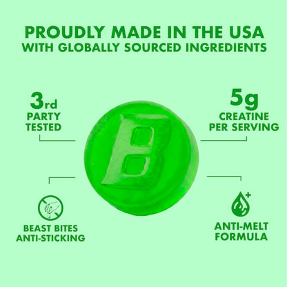 BEAST BITES Kreatin Gummibärchen® – 5 g Kreatin-Monohydrat pro Portion – NSF-zertifiziert für den Sport, Clean Label Project zertifiziert (75 Gummibärchen, saure Wassermelone)