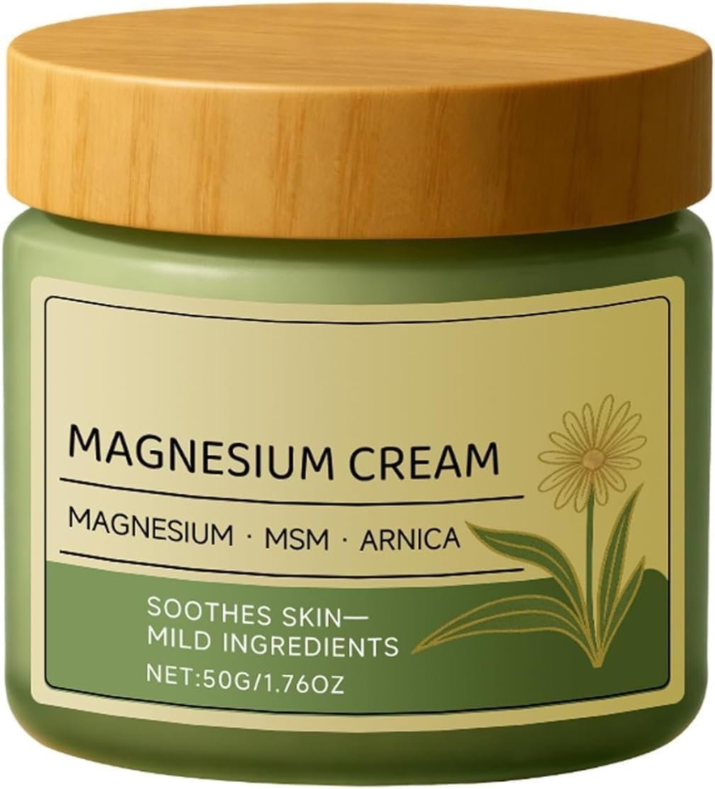Total ReliefSun Beruhigende Magnesiumcreme mit MSM & Arnika – Nervenberuhigende Körpercreme mit milden Inhaltsstoffen (50g/1,76oz)