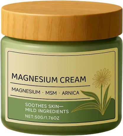 Total ReliefSun Beruhigende Magnesiumcreme mit MSM & Arnika – Nervenberuhigende Körpercreme mit milden Inhaltsstoffen (50g/1,76oz)