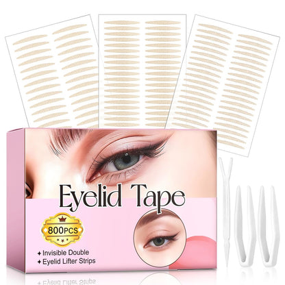 TMANI Doppeldeck-Klebeband für Schlupflider, Unsichtbares wasserfestes Augenlidband für einen natürlichen Look, den ganzen Tag Halt, 500 Stück