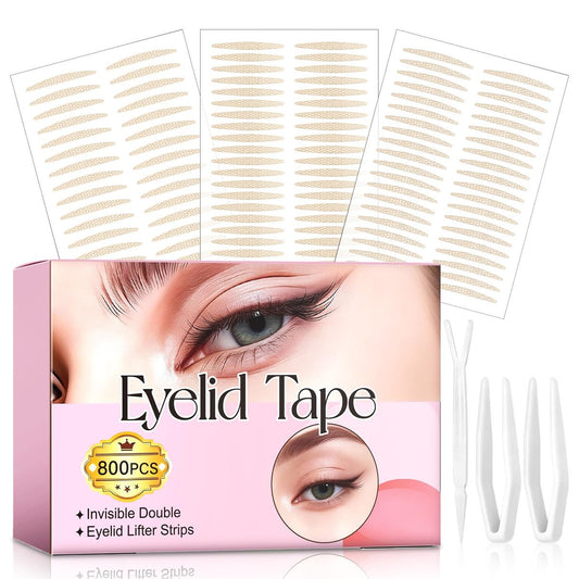 TMANI Doppeldeck-Klebeband für Schlupflider, Unsichtbares wasserfestes Augenlidband für einen natürlichen Look, den ganzen Tag Halt, 500 Stück