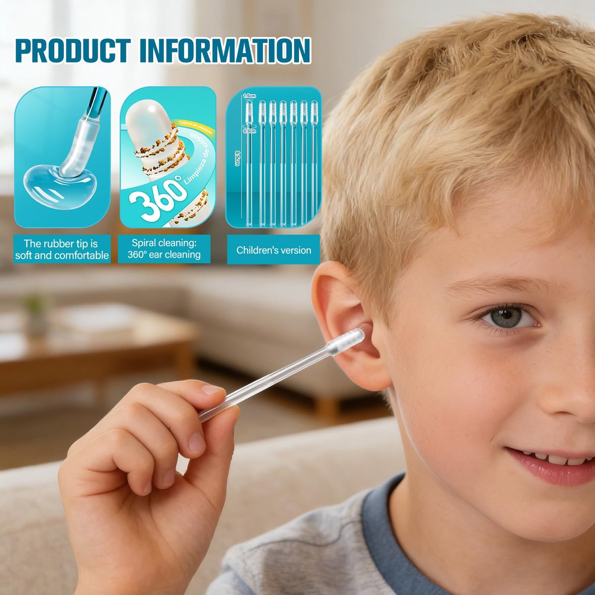 48-teilige Ohrenschmalz-Entfernung Klebestäbchen, 2026 Neu Wiederwendbare Spiral-Ohrreiniger für Erwachsene mit Staubschutzkappe, Sanftes Ohrenreinigungs-Set