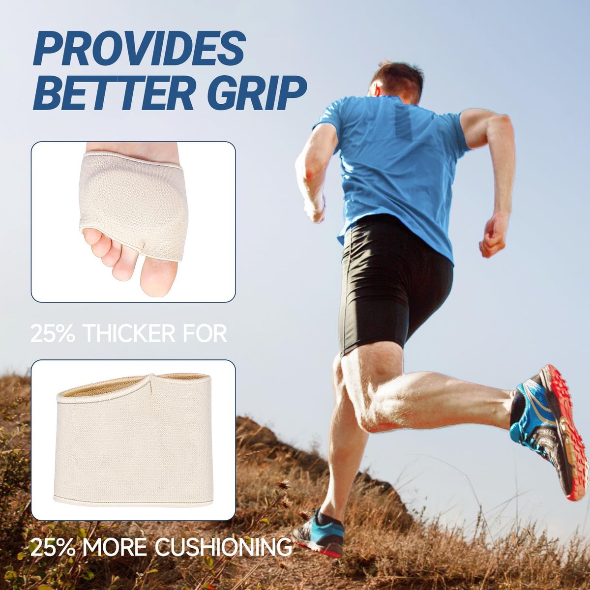 Gel Metatarsal Pads – Fußballen-Stützkissen für Schmerzlinderung, wiederverwendbar, für Damen und Herren (Klein, Beige)