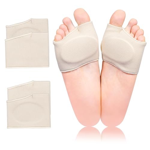 Gel Metatarsal Pads – Fußballen-Stützkissen für Schmerzlinderung, wiederverwendbar, für Damen und Herren (Klein, Beige)