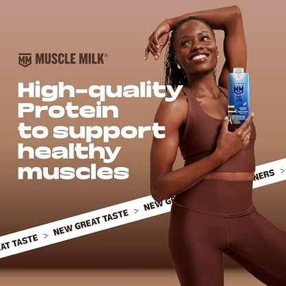 Muscle Milk High Protein Shake, Cookies 'n Creme, 11 fl oz (12er Pack) – 26g Protein, 3g Zucker, 160 Kalorien, ohne künstliche Aromen