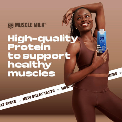 Muscle Milk High Protein Shake, Cookies 'n Creme, 11 fl oz (12er Pack) – 26g Protein, 3g Zucker, 160 Kalorien, ohne künstliche Aromen