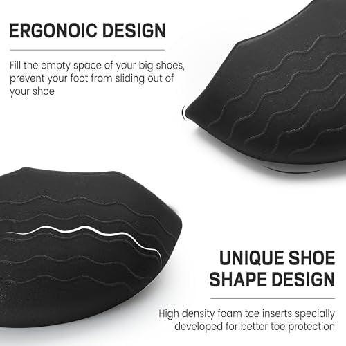 Schuhfüller-Einlagen für zu große Schuhe – Anti-Rutsch-Zehen- und Fersenpolster mit ergonomischem Design | Verstellbare Einlegesohlen für große Schuhe verhindern Fersenrutschen