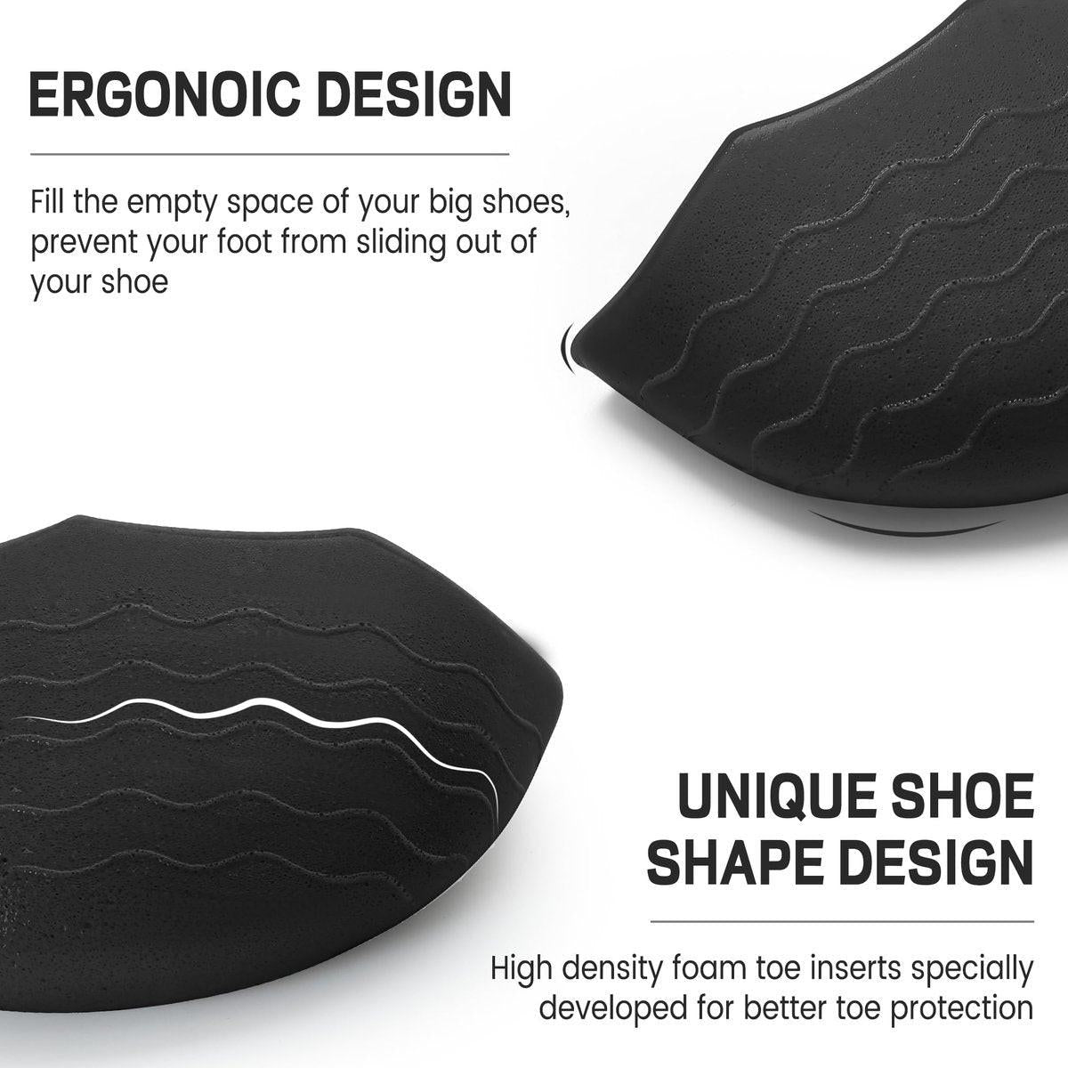 Schuhfüller-Einlagen für zu große Schuhe – Anti-Rutsch-Zehen- und Fersenpolster mit ergonomischem Design | Verstellbare Einlegesohlen für große Schuhe verhindern Fersenrutschen