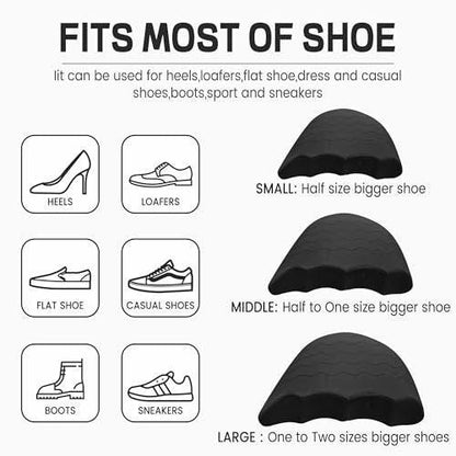 Schuhfüller-Einlagen für zu große Schuhe – Anti-Rutsch-Zehen- und Fersenpolster mit ergonomischem Design | Verstellbare Einlegesohlen für große Schuhe verhindern Fersenrutschen