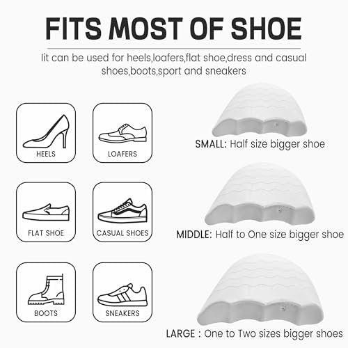 Schuhfüller-Einlagen für zu große Schuhe – Anti-Rutsch-Zehen- und Fersenpolster mit ergonomischem Design | Verstellbare Einlegesohlen verhindern Fersenrutschen