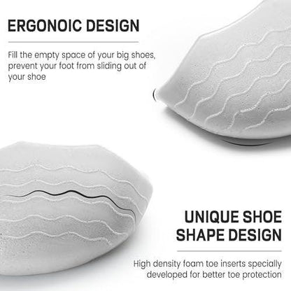Schuhfüller-Einlagen für zu große Schuhe – Anti-Rutsch-Zehen- und Fersenpolster mit ergonomischem Design | Verstellbare Einlegesohlen verhindern Fersenrutschen