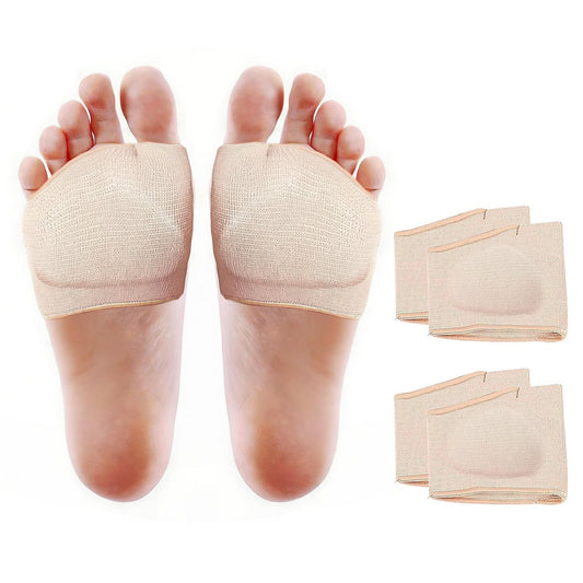 Juailant Metatarsal-Pads für Damen und Herren – 2 Paar Gel-Pads mit Stoffhülle zur Linderung von Fußballenschmerzen, Morton-Neurom, Metatarsalgie, Sesamoiditis (L)
