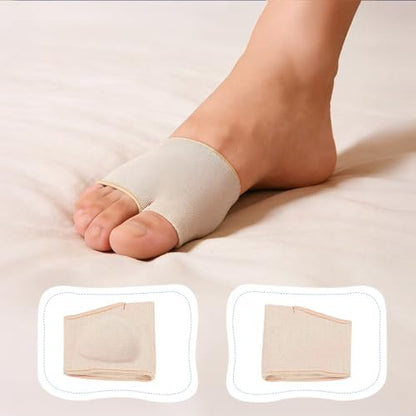 Juailant Metatarsal-Pads für Damen und Herren – 2 Paar Gel-Pads mit Stoffhülle zur Linderung von Fußballenschmerzen, Morton-Neurom, Metatarsalgie, Sesamoiditis (L)