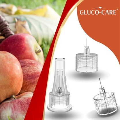 GLUCO-CARE Pen Tips 31G x 8mm (5/16'') – Ultradünne Nadelspitzen, Dünnwand-Kanalstruktur, Universeller Drehanschluss, 100 Stück