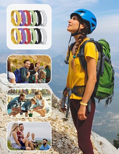 BuggyBands 12er-Pack Mücken-Abwehrarmbänder – Silikon Mücken-Abwehrbänder ohne DEET, natürlich & wasserdicht für Kinder und Erwachsene, Outdoor-Schutz