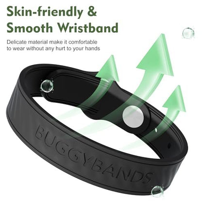 BuggyBands 12er-Pack Mücken-Abwehrarmbänder – Silikon Mücken-Abwehrbänder ohne DEET, natürlich & wasserdicht für Kinder und Erwachsene, Outdoor-Schutz