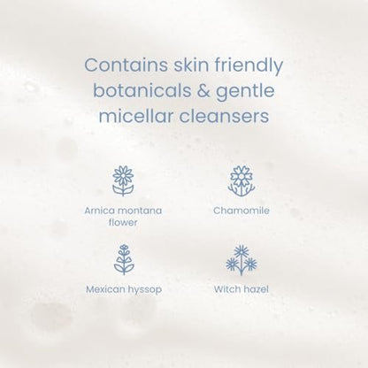 Buddle Clean Cheeks Baby Mizellen-Reinigungsschaum ohne Abspülen mit Kamille, Hamamelis, Arnika, Hautbarriere unterstützend, 100 ml