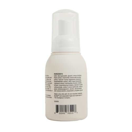 Buddle Clean Cheeks Baby Mizellen-Reinigungsschaum ohne Abspülen mit Kamille, Hamamelis, Arnika, Hautbarriere unterstützend, 100 ml